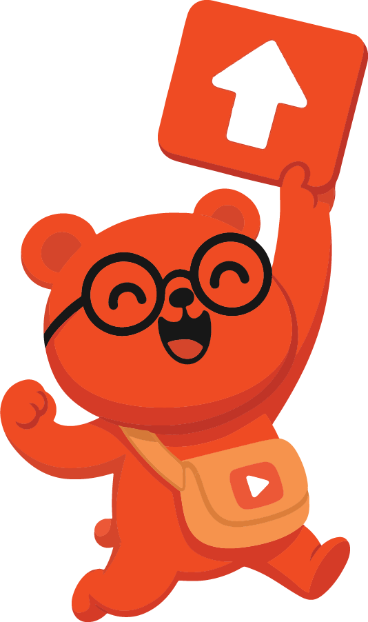Pomio holding up an upload sign